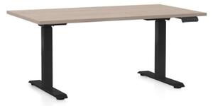 Výškově nastavitelný stůl OfficeTech C, 140 x 80 cm - černá podnož Barva: Ořech