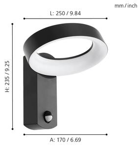Eglo 97308 - LED Venkovní nástěnné svítidlo se senzorem PERNATE LED/11W/230V IP44