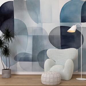 Fototapety Abstraktní texturované tvary v odstínech šedé a modré, tlumené tóny, minimalistická, Fototapety abstraktní, w09467v1 : uwalls.cz