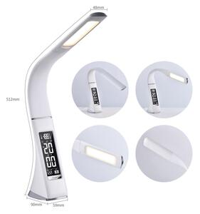 Brilagi - LED Stmívatelná stolní lampa s displejem PELLE LED/7W/230V bílá