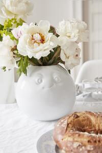 Usmívající porcelánová váza 58products | bílá