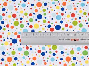 Biante Dětský bavlněný běhoun na stůl Sandra SA-006 Barevné puntíky na bílém 35x120 cm