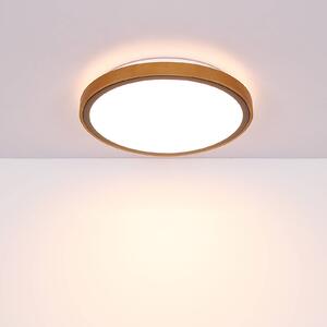 Stropní svítidlo Bruno LED s dřevěným rámem CCT Ø 30 cm