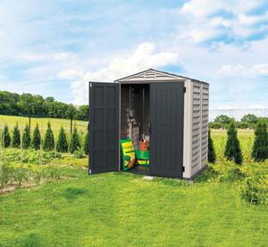 Zahradní plastový domek YardMate Plus 5'x5', 2,8 m² - šedý/antracit + podlahová konstrukce DURAMAX 35525