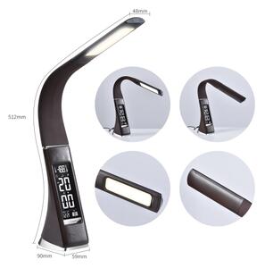 Immax 08948L- LED Stmívatelná stolní lampa s displejem LEATHER LED/7W/230V hnědá