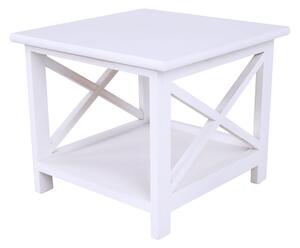 TEMPO Noční stolek, dřevo / proutí/látka, bílá, Rafaello