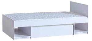 Postel - ARCA AR9 s úložným prostorem, 90x195 cm, matná bílá