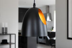 Černá designová závěsná lampa ELDA