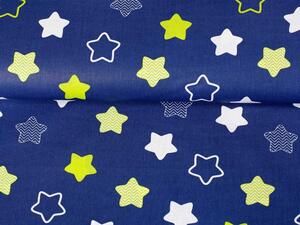 Dětská bavlněná látka/plátno Sandra SA-046 Hvězdičky na modrém - šířka 160 cm