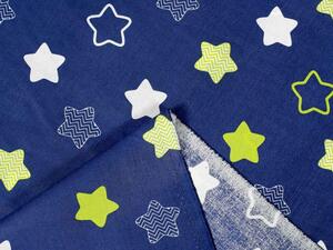 Dětská bavlněná látka/plátno Sandra SA-046 Hvězdičky na modrém - šířka 160 cm