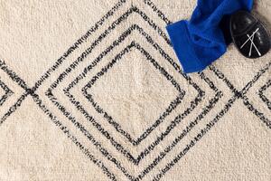 Krémový koberec se střapci LOVE 50 x 80 cm