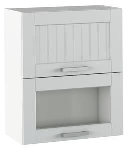 KONDELA Horní skříňka, světlešedá/bílá, JULIA TYP 8
