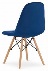 Modrá sametová jídelní židle DUMO