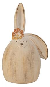 Velikonoční porcelánový králík s květinou DENNY, béžový