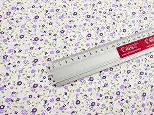 Biante Bavlněný povlak na polštář s lemem Sandra SA-067 Drobné fialové kvítí 30 x 50 cm