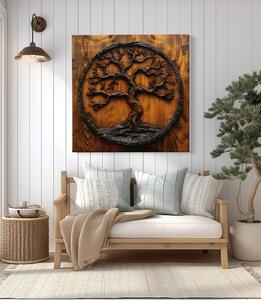 Obraz na plátně - Strom života Sedull, dřevo styl FeelHappy.cz Velikost obrazu: 60 x 60 cm