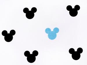 Dětská bavlněná látka/plátno Sandra SA-079 Černé a modré myšky Mickey - šířka 160 cm