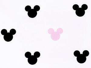 Dětská bavlněná látka/plátno Sandra SA-080 Černé a růžové myšky Mickey - šířka 160 cm