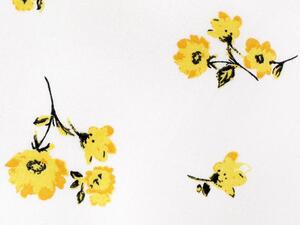 Bavlněná látka/plátno Sandra SA-084 Žluté květiny na bílém - šířka 145 cm