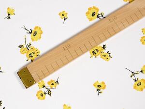 Biante Bavlněný běhoun na stůl Sandra SA-084 Žluté květiny na bílém 20x120 cm