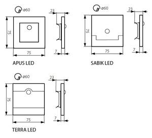 Kanlux 27370 - LED Schodišťové svítidlo APUS se senzorem LED/0,8W/12V 3000K