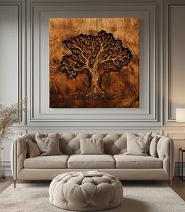 Obraz na plátně - Strom života Werdy, dřevo styl FeelHappy.cz Velikost obrazu: 60 x 60 cm