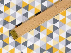 Biante Bavlněný povlak na polštář Sandra SA-108 Žluto-šedé trojúhelníčky 45 x 45 cm