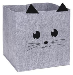 DekorStyle Box na hračky Cat šedý