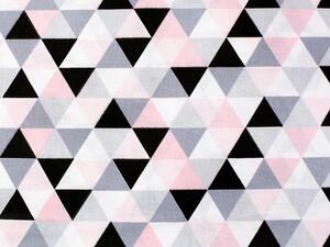 Biante Bavlněný povlak na polštář Sandra SA-110 Růžovo-černo-šedé trojúhelníčky 50 x 60 cm