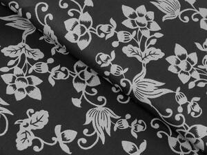 Biante Bavlněný povlak na polštář Sandra SA-102 Šedé květy na černém 40 x 40 cm