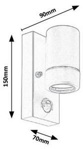 Rabalux 8834 - Venkovní nástěnné svítidlo se senzorem MEDINA 1xGU10/10W/230V