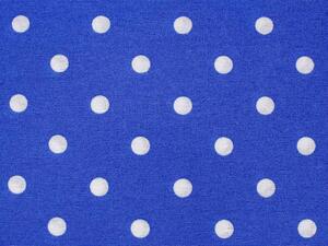 Dekorační látka Leona LN-022 Bílé puntíky na sytě modrém - šířka 140 cm