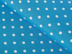 Dekorační látka Leona LN-021 Bílé puntíky na modrém - šířka 140 cm