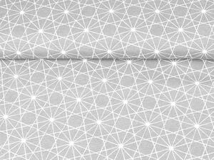 Dekorační látka Leona LN-017 Geometrický vzor – světle šedá - šířka 140 cm