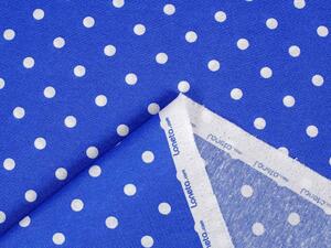 Biante Dekorační závěs Leona LN-022 Bílé puntíky na sytě modrém 130x140 cm