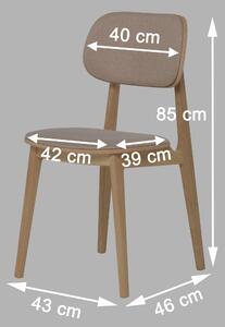 Dřevěná židle Verde rustik s hnědou koženkou