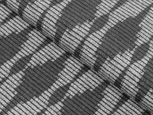 Biante Dekorační kulatý ubrus Leona LN-048 Tmavě šedé obrazce a proužky Ø 100 cm