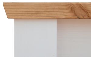 KATMANDU Malý rustikální stolek Marone, bílá-dub, masiv, 45x75x75 cm