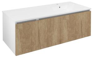 Sapho LOREA skříňka s umyvadlem 121x46x51,5cm (30+90cm), pravá, dub alabama/bílá mat LE090-2231-R-02