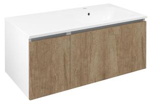 Sapho LOREA skříňka s umyvadlem 101x46x51,5cm (30+70 cm), pravá, dub alabama/bílá mat LE070-2231-R-02