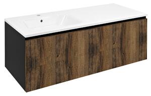 Sapho Sapho, LOREA skříňka 120x46x51, 5cm (90+30cm), levá, dub collingwood/černá matná, LE090-1935-L-03