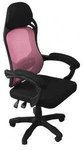 Topeshop Otočná kancelářská židle Oscar černo-růžová