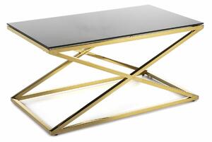 DekorStyle Konferenční stolek Saliba 90 cm zlato-černý