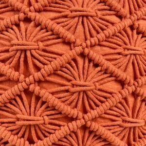Bavlněný makramé taburet ⌀ 40 cm oranžový BERKANE