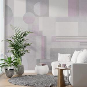 Fototapety abstraktní geometrie v odstínech šedé a levandulové, Fototapety geometrie, w04635v1 : uwalls.cz