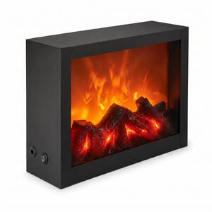 Dekorativní LED krb, kovový, 10 x 29 x 23 cm