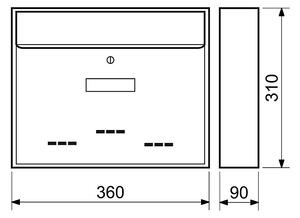 Poštovní schránka RICHTER BK31 D (BÍLÁ, STŘÍBRNÁ, HNĚDÁ), Ocel bílá, RICHTER bílá