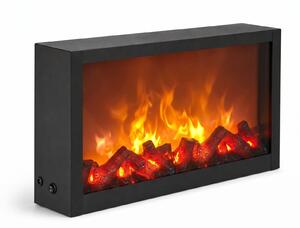 Dekorativní LED krb, kovový, 10 x 41 x 25 cm