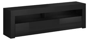 Vivaldi TV stolek Mex 160 cm černý mat/černý lesk