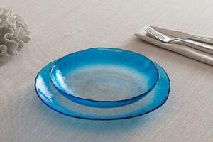 Skleněný hluboký talíř Althea, modrý, 21 cm, KITCHEN ESSENTIALS